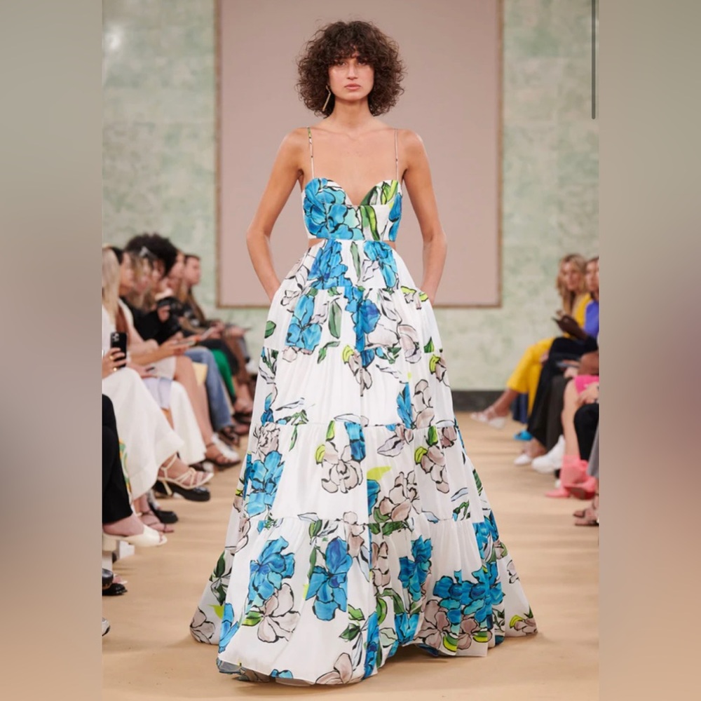 NWT AJE Sculptura Tiered Botanical Maxi Dress - Size AU 12 = US 8
